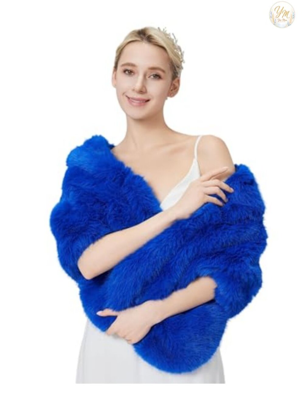 Faux Fur Shawl Wrap Shrug Cape Stole for Wedding & Evening